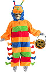 Wilber in a rainbow caterpillar costume